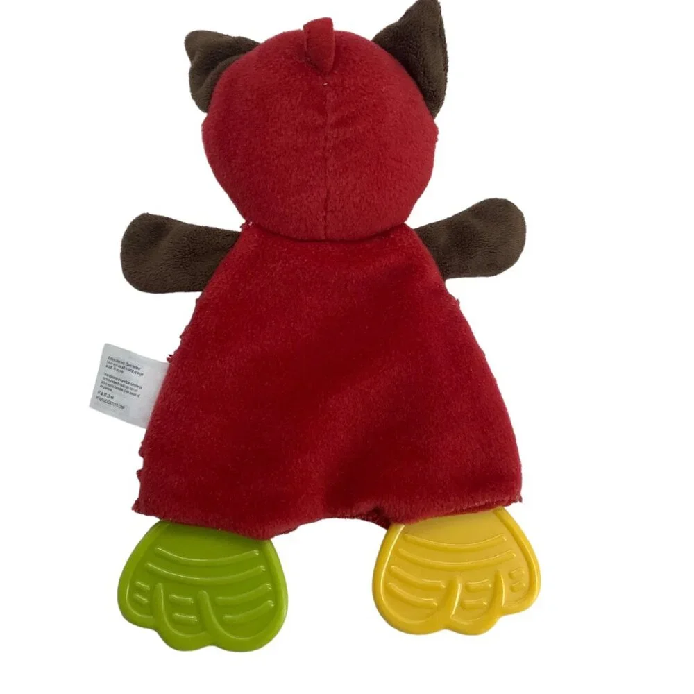 Infantino Go Red Fox Crinkle Baby Lovey Security Toy Teether 9.5